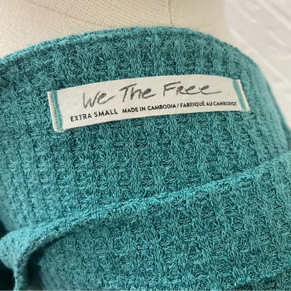 Free People We The Free Aqua North Shore Oversized Thermal Size XS